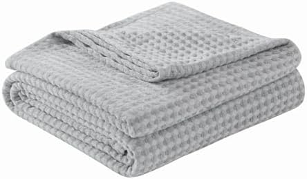 meadow park Cozy Waffle Weave Chenille Thermal Bed Blanket King 104” x