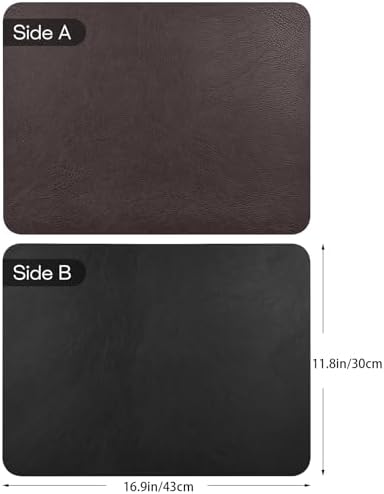 PU Placemats for Dining Table Set of 6, Heat Resistant Leather