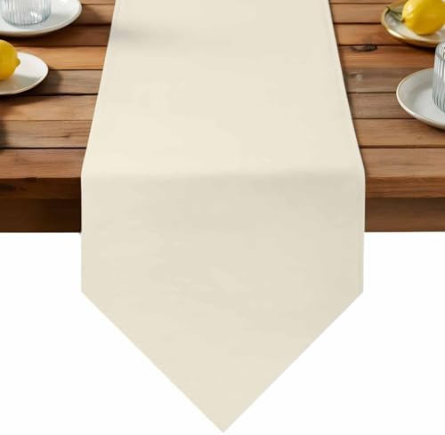 Cream Table Runner Linen Burlap Table Runner 72 Inches Long Modern