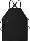 1 Piece Chef Apron For Men And Women With Large Pockets, Cotton Canvas
