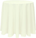 Ultimate Textile 96-Inch Round Polyester Linen Tablecloth, Ivory