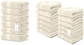 White Classic 6 Luxury Ivory Hand Towels 16 x 30 and 12 Ivory