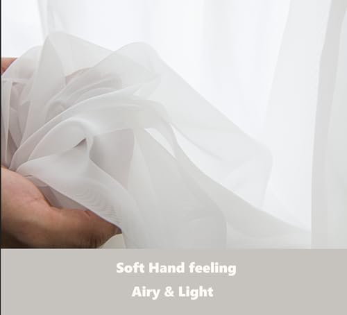 PI Sheer Curtain 108 Inches Long,Light Window Drapery Soft Airy Voile