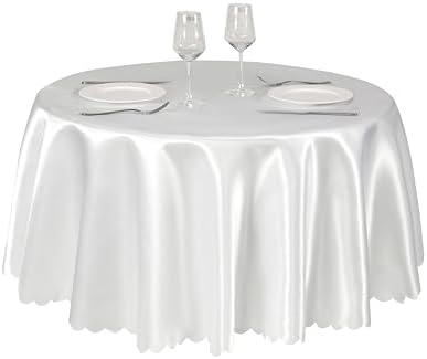 90 Inch Off White Round Tablecloth, 1 Pack