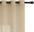 Fcosie Natural Flax Linen Textured Sheer Curtain 54 inches Length