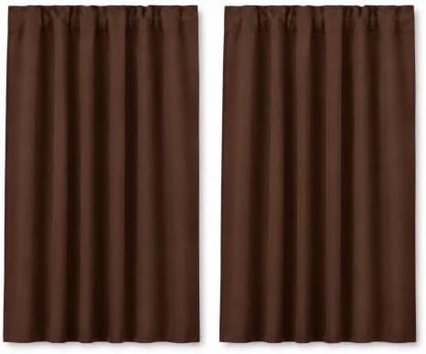 Short Blackout Curtains,Dark Brown,74"x72",2 Panels