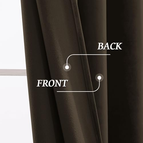 RYB HOME Velvet Shower Curtains 72 inches for Bathroom & Bedroom