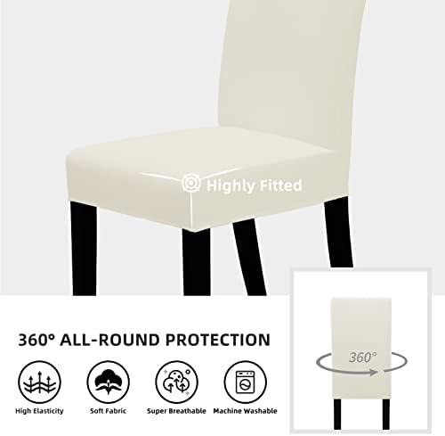 Easy-Going Stretch Dining Room Chair Slipcovers Set of 4, Ivory