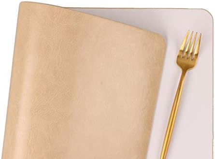 Faux Leather Placemats, Set of 6 PU Table Mats, Easy to Clean, Heat &