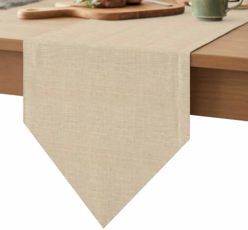 Beige Table Runner 108 inches Long Rustic Farmhouse Minimalist Solid
