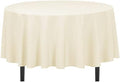 LinenTablecloth 90-Inch Round Polyester Tablecloth Ivory