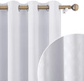 HOMEIDEAS Greyish White Blackout Curtains 52 x 108 Inch Geometric