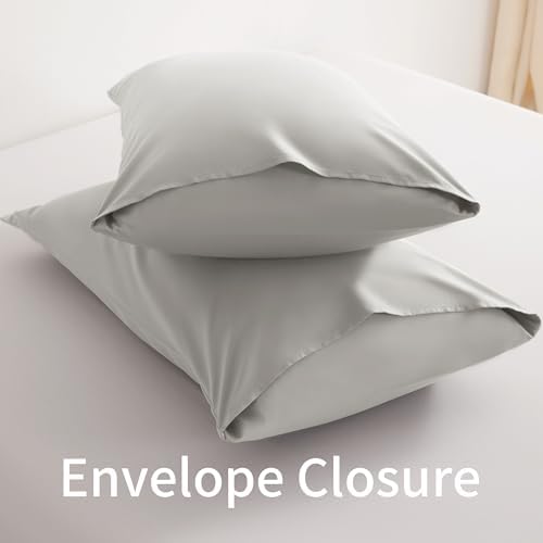 BEDSUM Queen Microfiber Pillowcases, Lasting Softness, 2-Pack, 20x30