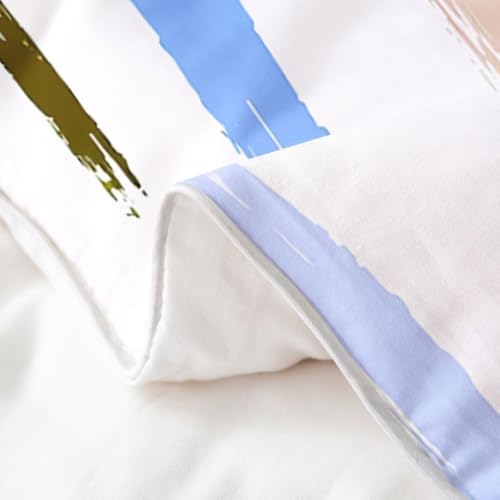 Manfei Geometric Stripe Kids Bedding Set King Size 100% Cotton,Simple