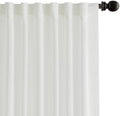 VISIONTEX Back Tab Linen Curtains 2 Panels 63 Inches Long Cream White