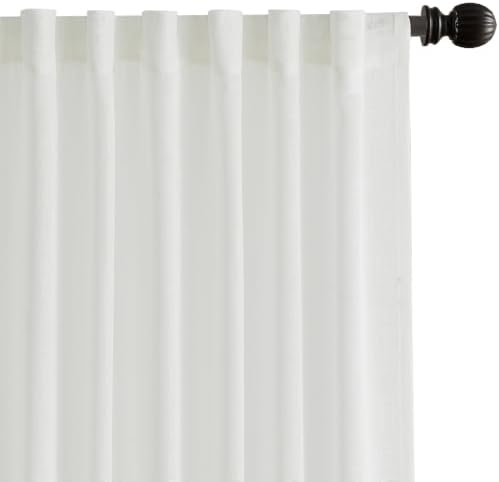 VISIONTEX Back Tab Linen Curtains 2 Panels 63 Inches Long Cream White