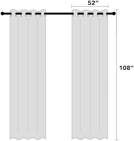 Princedeco Blackout Curtains Linen Blended 108 Inch Long Room