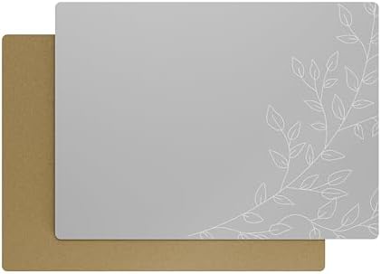 Royalty Art Boho Placemats, Set of 4, Silver Grey, Cork Backed