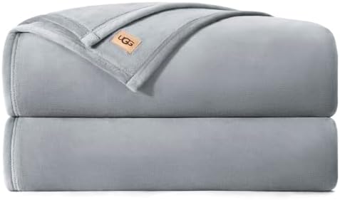UGG Coco Queen Bed Blanket, Fleece Blanket, 90" x 92", Grey