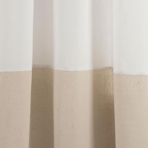 Lush Decor Faux Linen Grommet Colorblock Window Curtain Panel Single