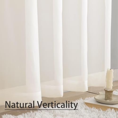 Semi Voile Sheer Curtains 108 Inches Long 2 Panels Rod Pocket Window