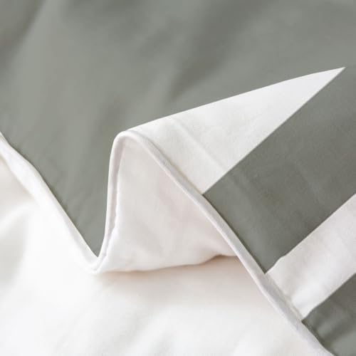 Erosebridal Striped Comforter Cover Grey and White Stripe 100% Cotton