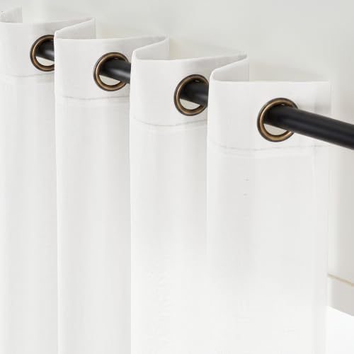 jinchan Linen Curtains 84 Inch Light Filtering Grommet 2 Panels Cream