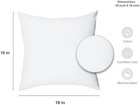 PurpleEssences Solid Throw Pillow Cover, 20x20 in Set of 2 - White