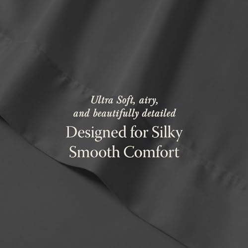 Threadmill 400TC Egyptian Cotton King Sheet Set, Sateen, Solid, Dark