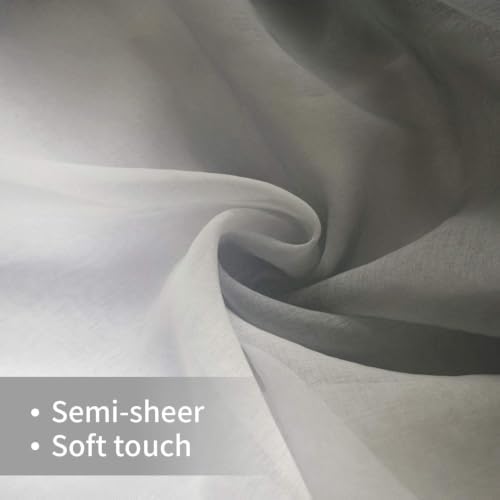 BGment Sheer Curtains 52x63 Inch Grey Ombre for Living Room