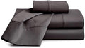 4-Pcs Bed Sheets Dark Grey King Size 100% Cotton 16" Deep Pocket
