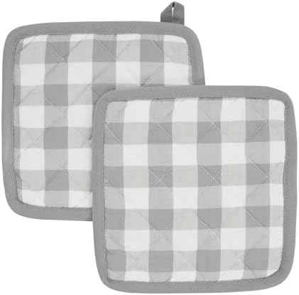 VHC Brands Cotton Pot Holder Set of 2, Heat Resistant, Kitchen