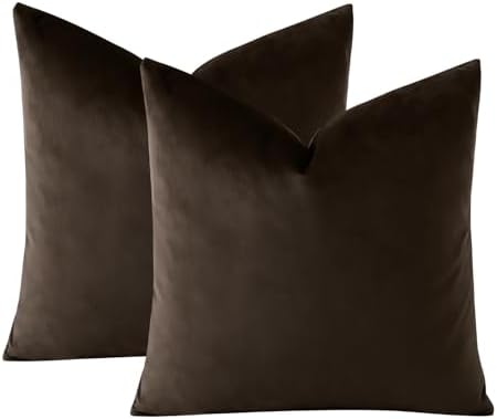 OTOSTAR Pack of 2 Velvet Soft Decorative Throw Pillow Covers Solid
