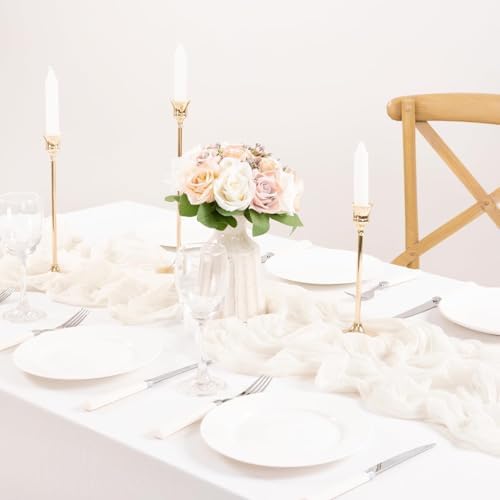 Ivory Cheesecloth Table Runner Farmhouse Fall Table Runner 10ft