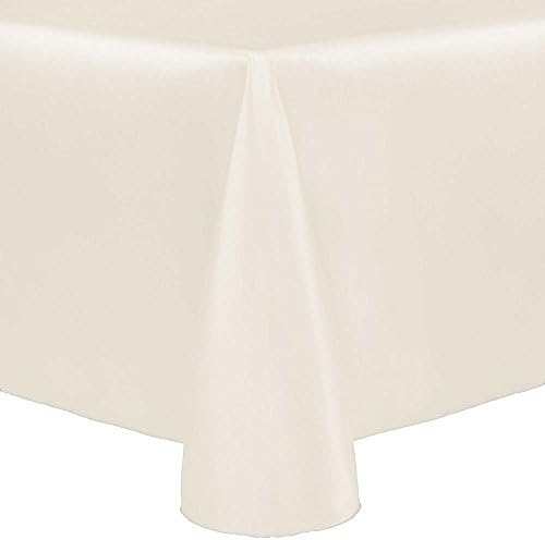 Ultimate Textile 54x96-Inch Oval Shantung Satin Tablecloth, Ivory