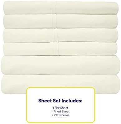 Twin Sheets Set – 4-piece Extra Deep Pocket Bed Sheets with Built-in