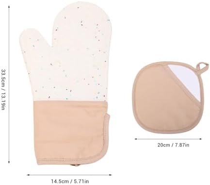 Silicone Oven Gloves, Kitchen Mitts Set with Pot Holders, Non Slip BBQ