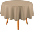 Round Tablecloth, Solid Plain Beige Table Cloth Washable Table Cover