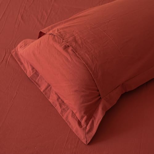 SUSYBAO Neutral Pinstripe Duvet Cover King 100% Washed Cotton 3 Pieces