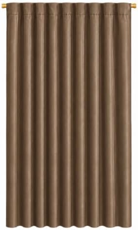 AMAY Back Tab Blackout Curtain Panel, 52" W x 120" L, Coffee, 1 Drape