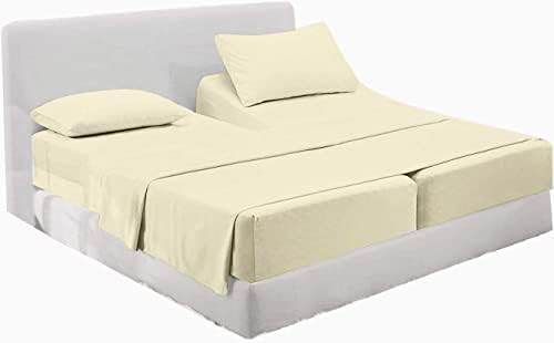 Split California King Bed Sheet Set (5 Piece) 600 Thread Count-100%