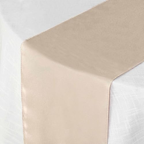 5 pcs 12 x 108-Inch Nude Polyester Table Top Runners - Wedding Party