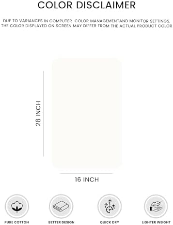 White Hand Towel Pack of 6, 28x16 Inches | 100% Ringspun Cotton