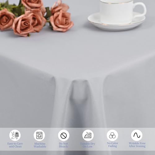 12 Pack Light Grey Tablecloths for 6ft Tables-60 x 102 Inch