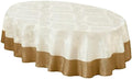 Newbridge Valencia Two Tone Bordered Damask Fabric Tablecloth, Wrinkle