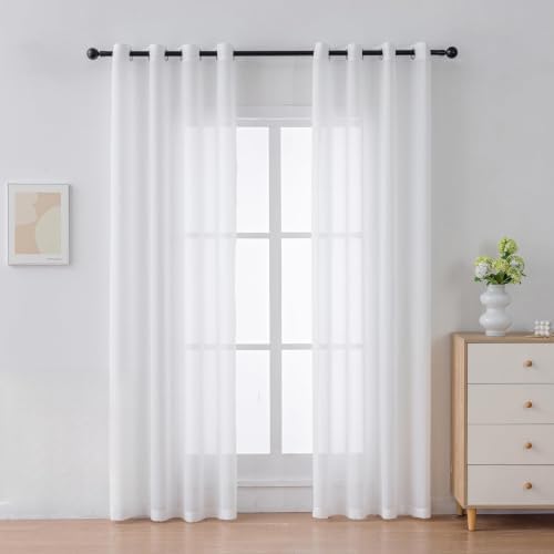 96 inch Sheer Curtains for Bedroom/Living Room Light Filtering Off