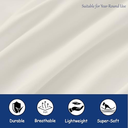 SKY BEDDINGS Split Top King Fitted Sheet, 600TC Cotton Sateen, Ivory