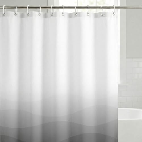Americanflat 71x74 Wave Grey Ombre Shower Curtain - Water-Resistant