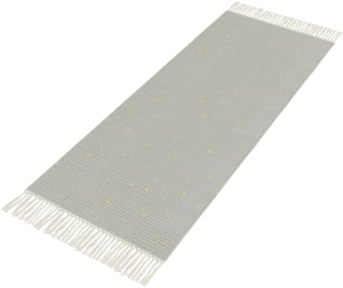 Grey Stars Modern Hallway Runner Rug 2'x5', Farmhouse Aesthetics Gray