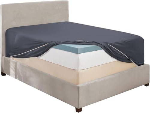 Hearth & Harbor Extra Deep Pocket California King Fitted Sheet, Dark